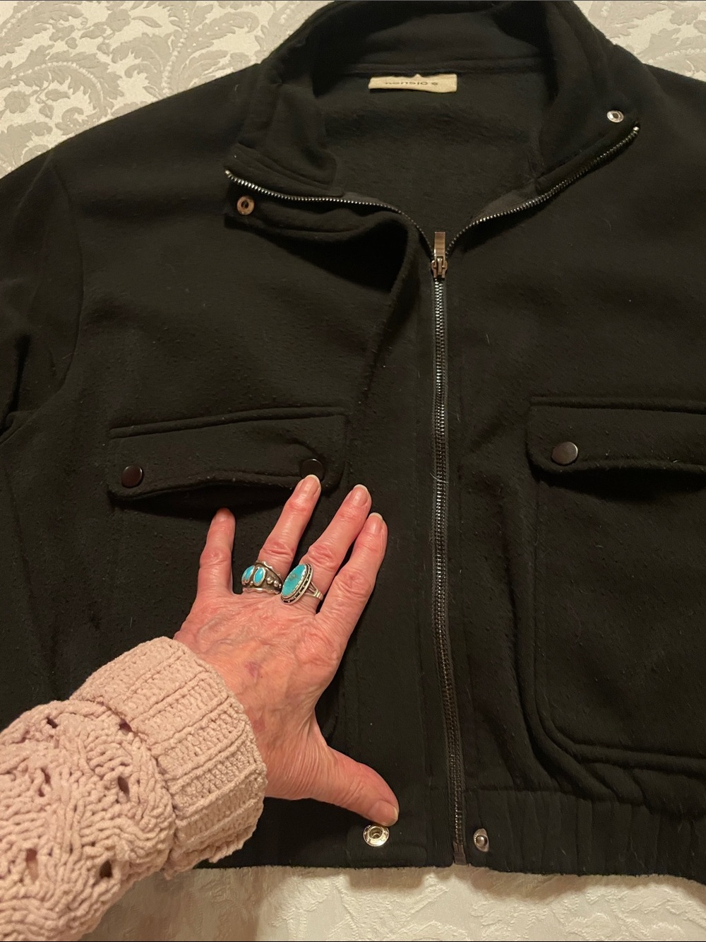 KENZIE Black zipper up cropped Jacket Sz XL